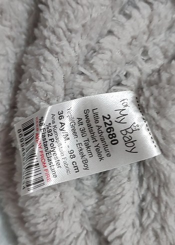 Gri Desenli Kapüşonlu Erkek Bebek Takım - Görsel 4