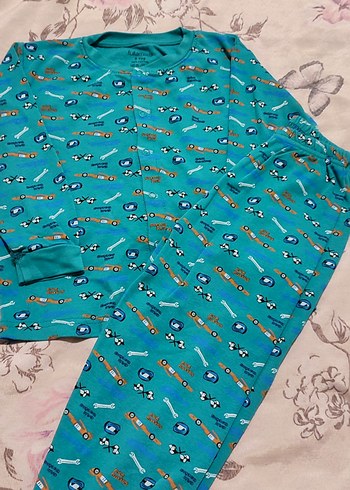 Turkuaz Renkli Baskılı Erkek Pijama Takımı - Görsel 2