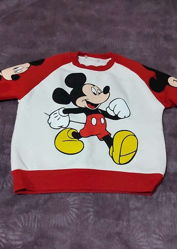 Erkek Çocuk Kırmızı Mickey Baskılı Sweatshirt - Görsel 2