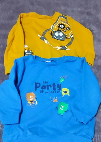 Çocuk Mavi Baskılı Sweatshirt - Görsel 4