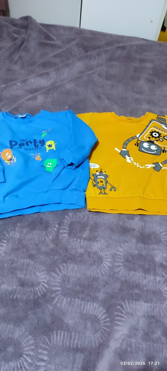 Çocuk Mavi Baskılı Sweatshirt - Görsel 3