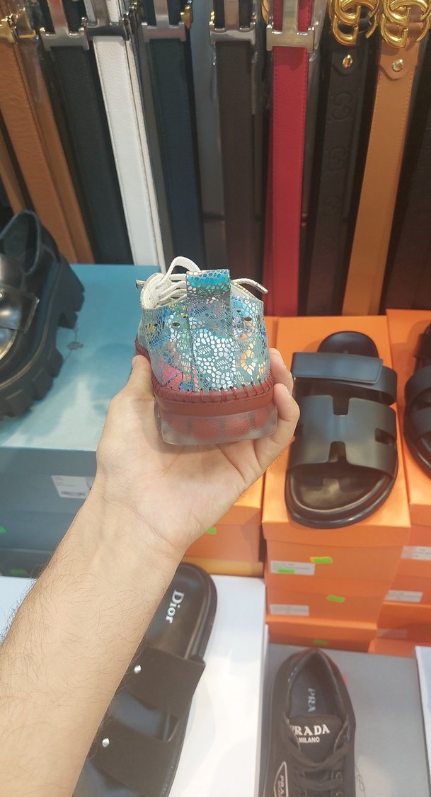 Renkli Payetli Bağcıklı Kadın Sneakers - Görsel 3