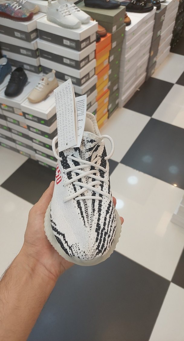 Kadın Beyaz Zebra Desenli Bağcıklı Spor Ayakkabı - Görsel 3