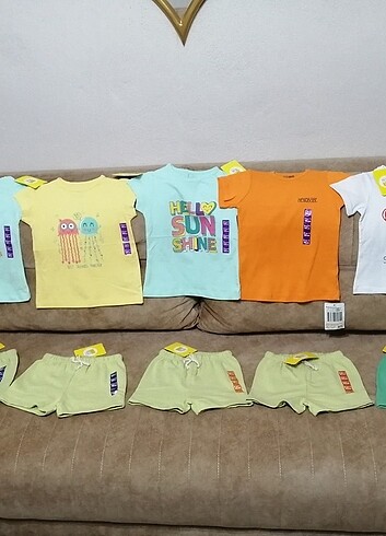 Hello baby etiketli şort ve tşört 