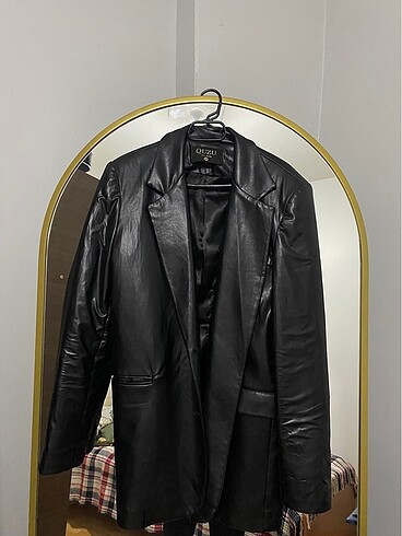 40 Beden siyah Renk Deri blazer ceket