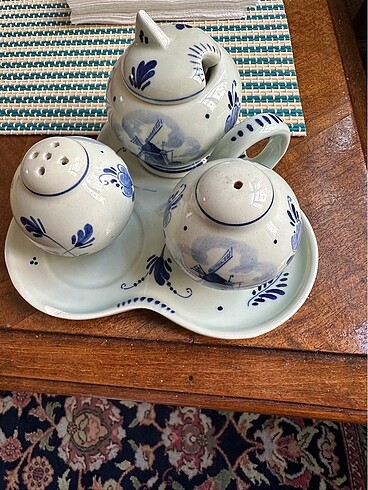 Delft hollanda porseleni tuzluk biberlik takımı