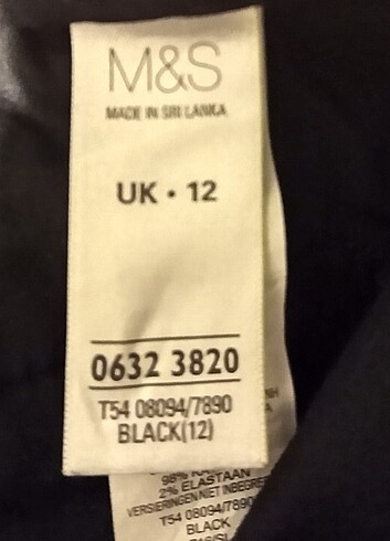 42 Beden siyah Renk M&S KISA ETEK