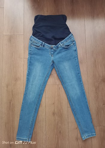 Mavi Hamile Kot Pantolon Bel Detaylı M/L beden uyumlu