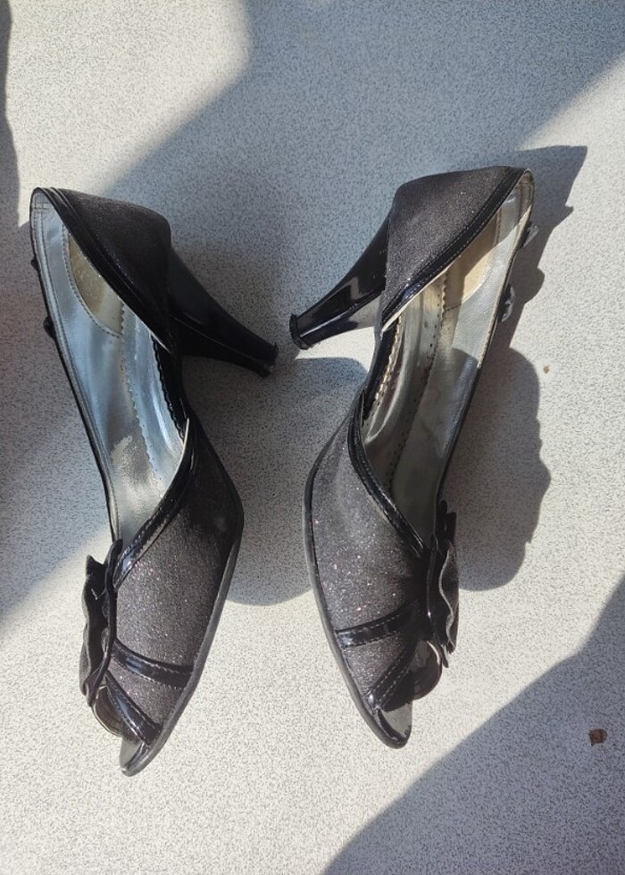 34 numara simli topuklu ayakkabı - Görsel 3