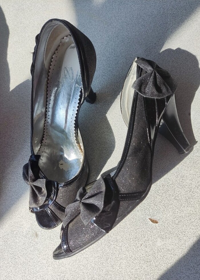 34 numara simli topuklu ayakkabı - Görsel 4