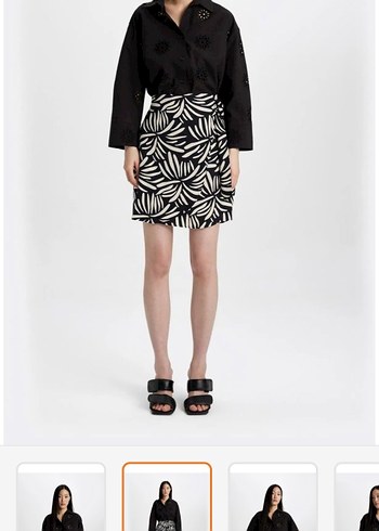 Zebra Desenli Mini Etek