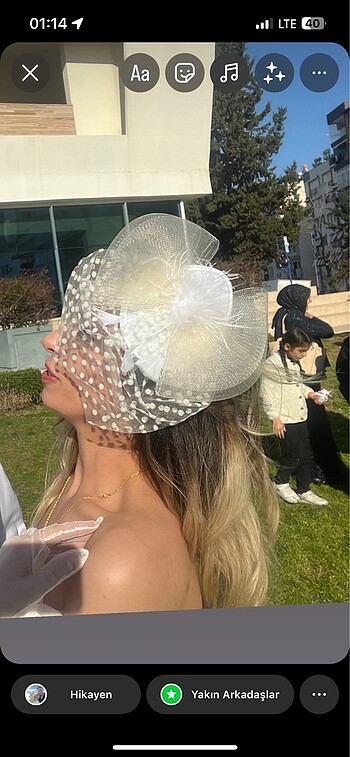 Gelin kepi nikah şapkası vualet