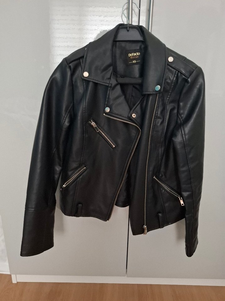 Siyah Deri Ceket - Görsel 2