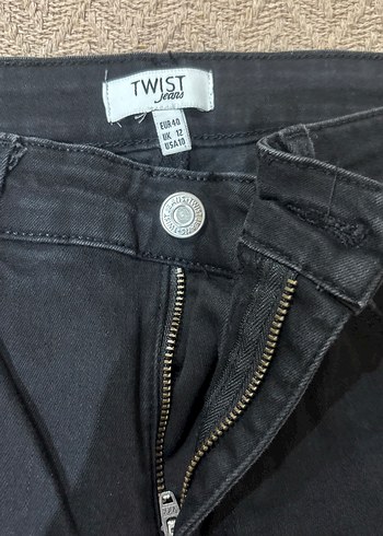 Twist Kadin Siyah Fermuarli Jean