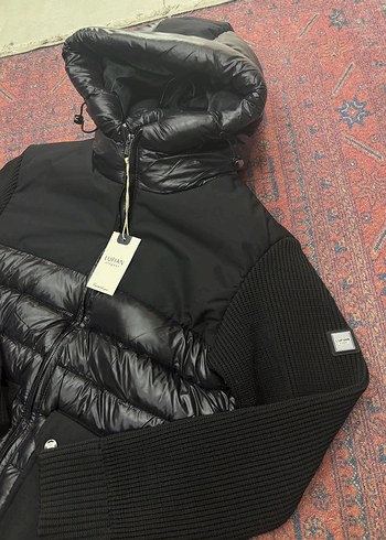 Lufian örme Erkek Siyah Kapüşonlu Fermuarlı Mont - Görsel 2