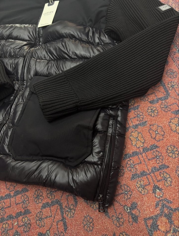 Lufian örme Erkek Siyah Kapüşonlu Fermuarlı Mont - Görsel 4