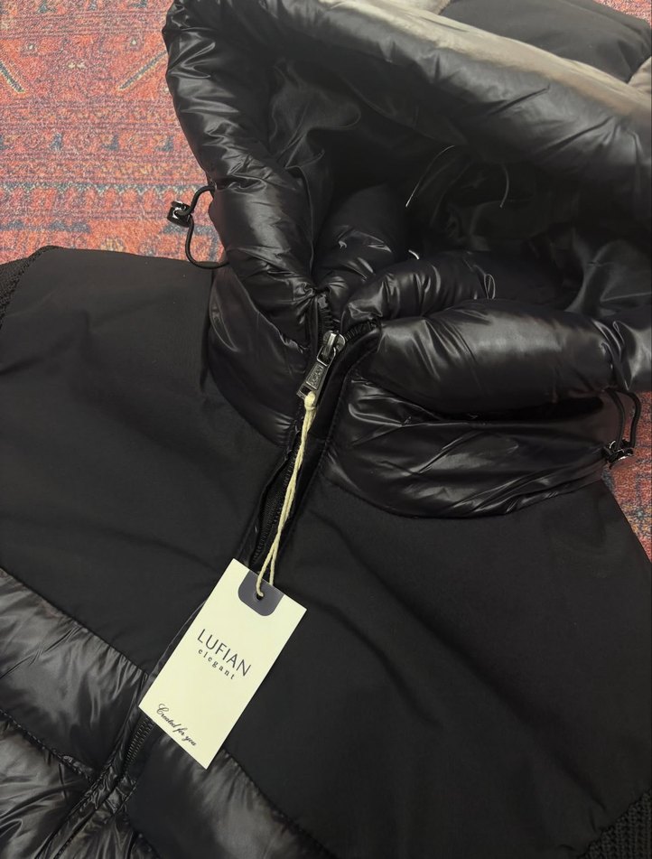 Lufian örme Erkek Siyah Kapüşonlu Fermuarlı Mont - Görsel 3