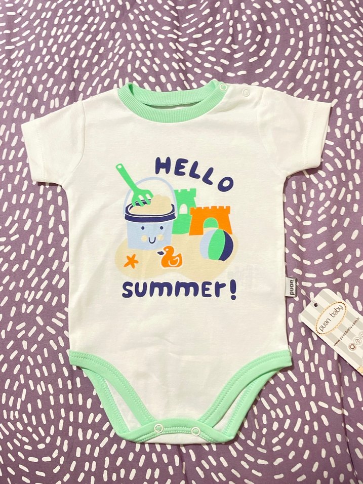 Baskılı Kısa Kollu Bebek Tulum - Görsel 2