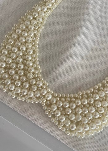 İnci Boncuklu Kadın Yaka Aksesuarı - Görsel 2