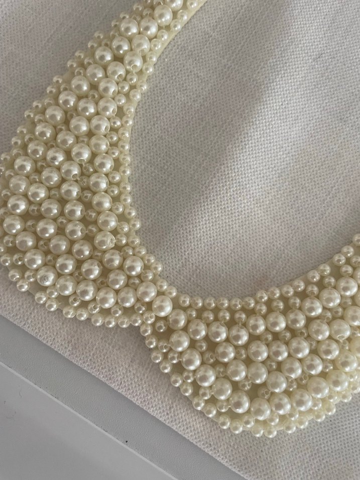 İnci Boncuklu Kadın Yaka Aksesuarı - Görsel 2