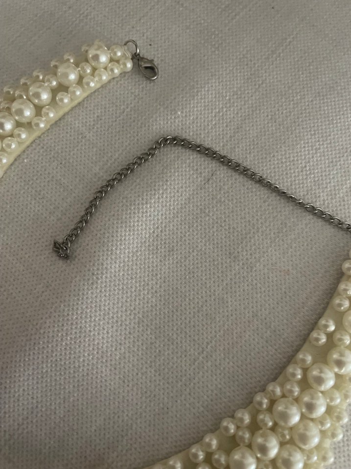 İnci Boncuklu Kadın Yaka Aksesuarı - Görsel 3