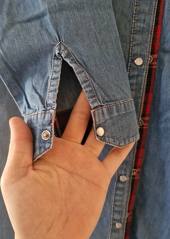 42 Beden Uzun Boy Mavi Denim Ceket