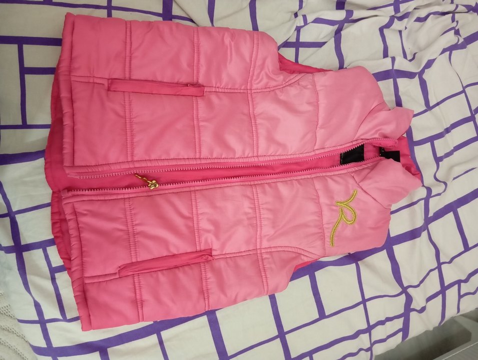 Kızlar için Fermuarlı Pembe Yelek - Görsel 2