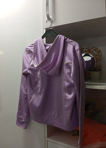 Parlak Mor Fermuarlı Kadın Ceket - Görsel 4