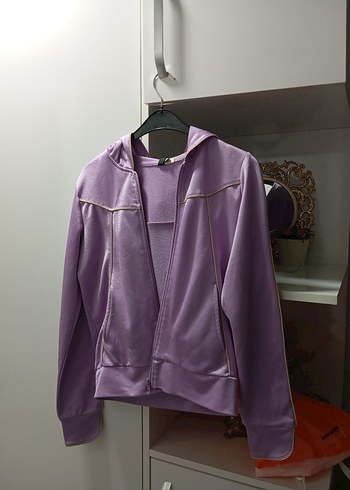 Parlak Mor Fermuarlı Kadın Ceket - Görsel 2