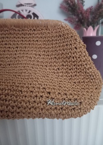 Bej Örgü Kadın El Çantası - Görsel 4