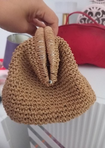 Bej Örgü Kadın El Çantası - Görsel 8