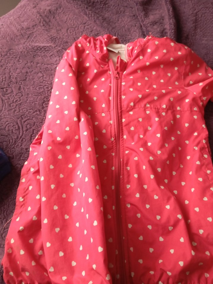 Kız Çocuk Kapüşonlu Pembe Yağmurluk - Görsel 2