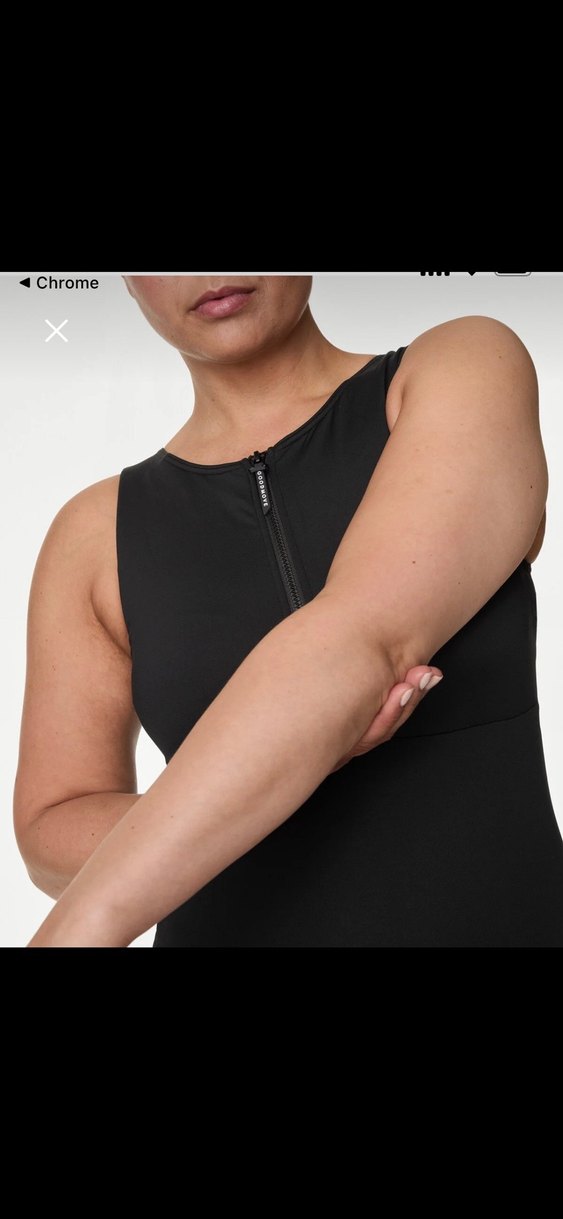 Fermuarlı Siyah Kadın Mayo Marks&Spencer - Görsel 3