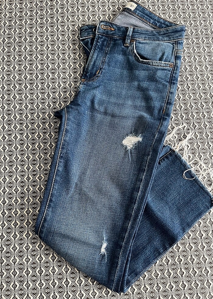 Mango orta bel yırtık pantolon - Görsel 2