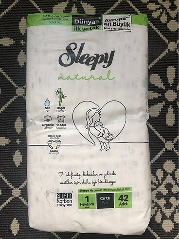 1 Beden: 2-5 kg Beden Sleepy yenı doğan bezi