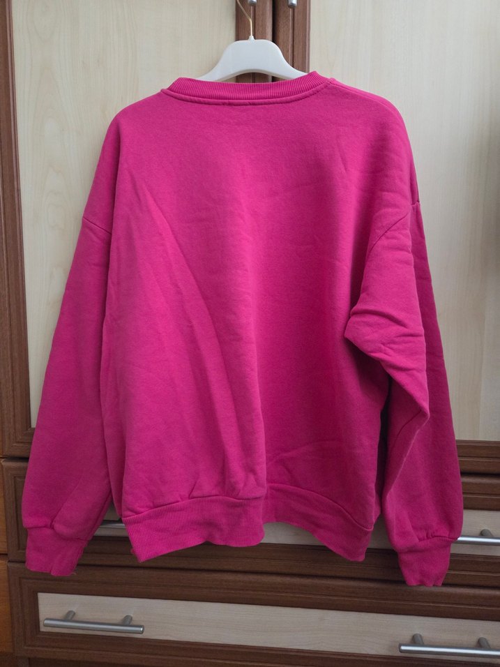 Pembe Uzun Kollu Kadın Sweatshirt - Görsel 4