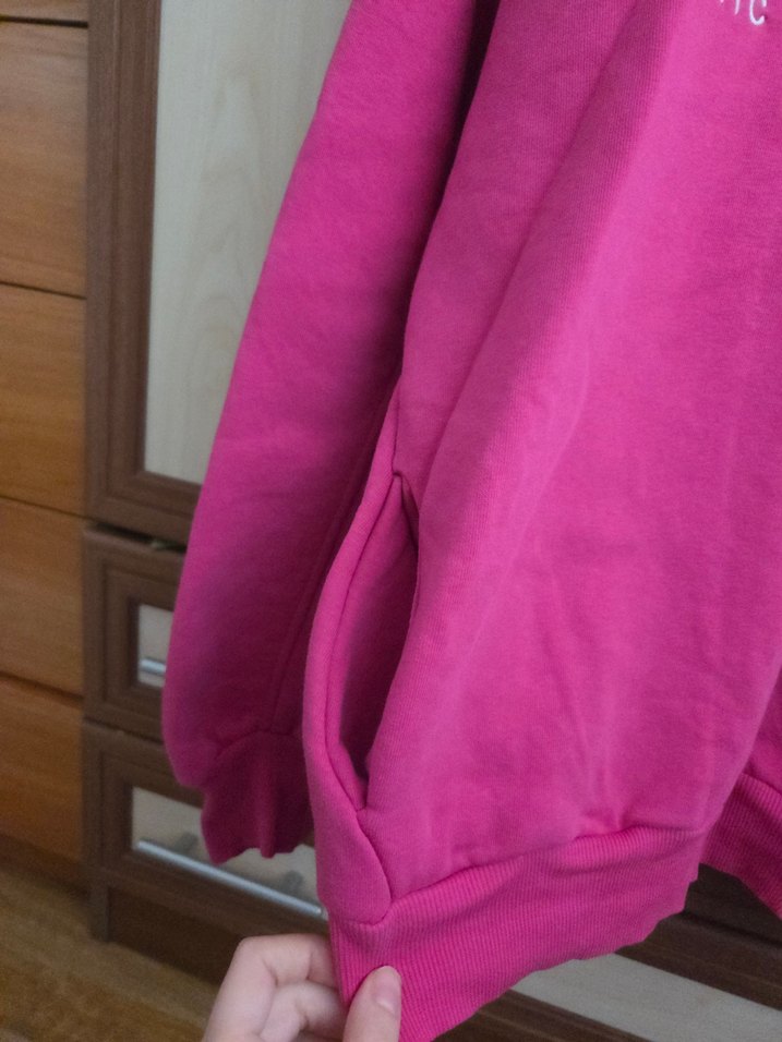 Pembe Uzun Kollu Kadın Sweatshirt - Görsel 2