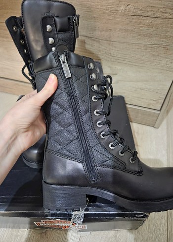 Harley Davidson Rose Black Deri Bot - Görsel 4