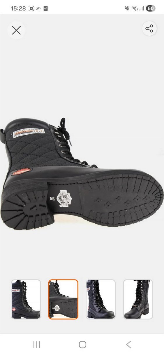 Harley Davidson Rose Black Deri Bot - Görsel 2