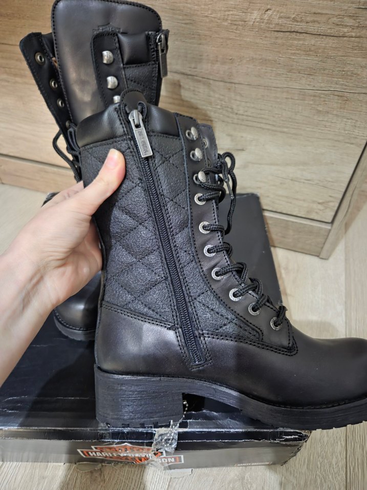 Harley Davidson Rose Black Deri Bot - Görsel 4