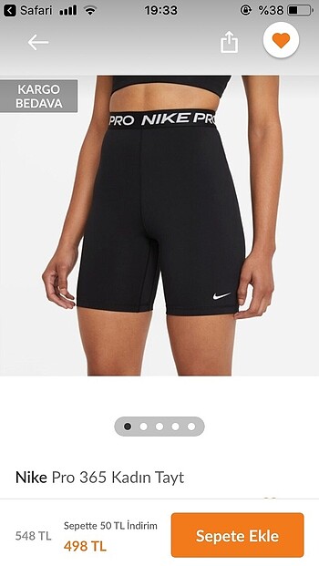 Popüler nike pro şort tayt