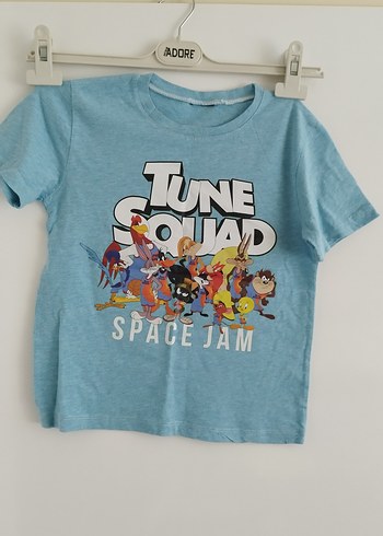 Mavi Erkek Çocuk Space Jam Baskılı Tişört