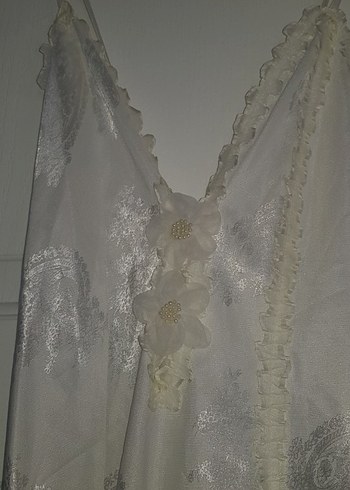 Nakışlı Beyaz Bohem gecelik takımı.. - Görsel 11