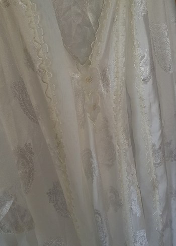 Nakışlı Beyaz Bohem gecelik takımı.. - Görsel 19