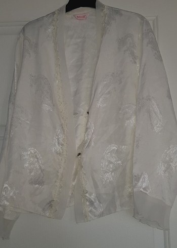 Nakışlı Beyaz Bohem gecelik takımı.. - Görsel 15