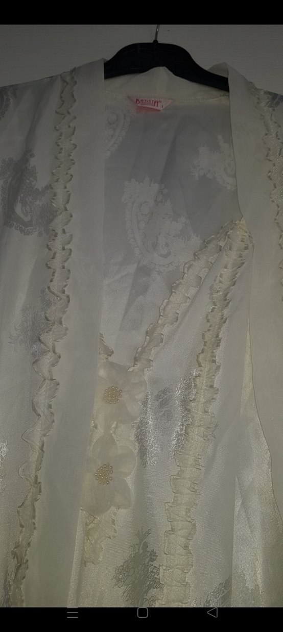 Nakışlı Beyaz Bohem gecelik takımı.. - Görsel 2