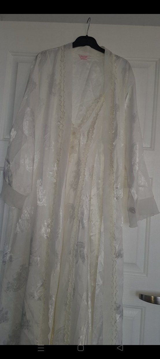 Nakışlı Beyaz Bohem gecelik takımı.. - Görsel 3