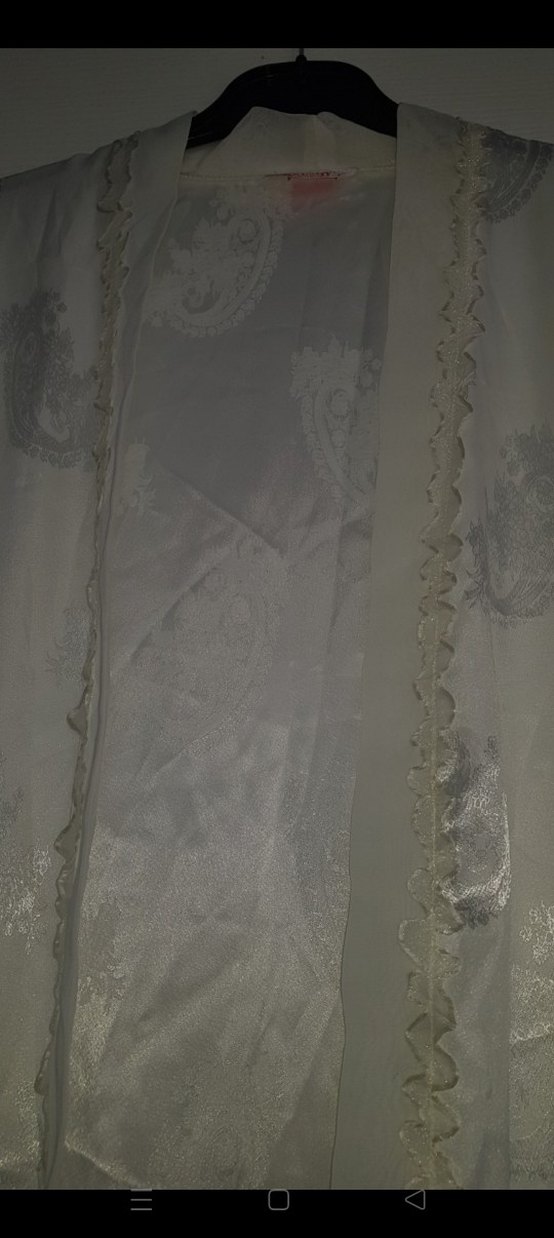Nakışlı Beyaz Bohem gecelik takımı.. - Görsel 5
