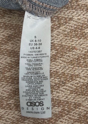 s Beden mavi Renk Asos Design Kadın Mini Kot Şort Rahat Kesim