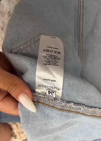 Clinique Mavi Denim Mini Etek